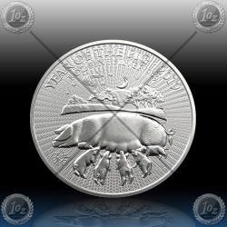 1oz V. BRITANIJA 2 Pounds 2019 "Year of the Pig" UNC